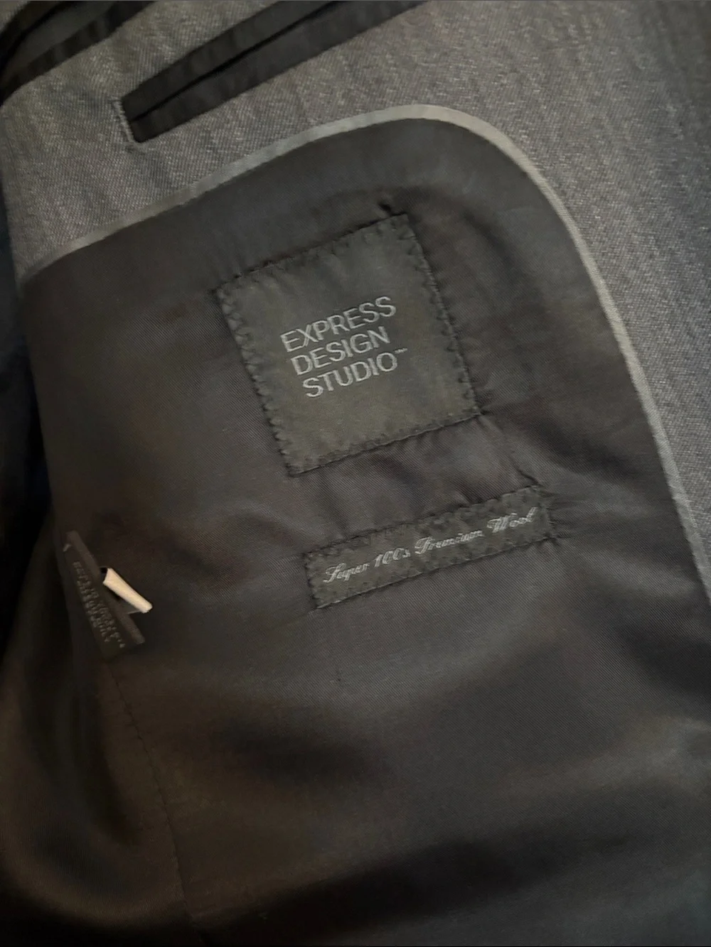 Express Men's Charcoal Gray Two-Piece Suit - Jacket & Pants
